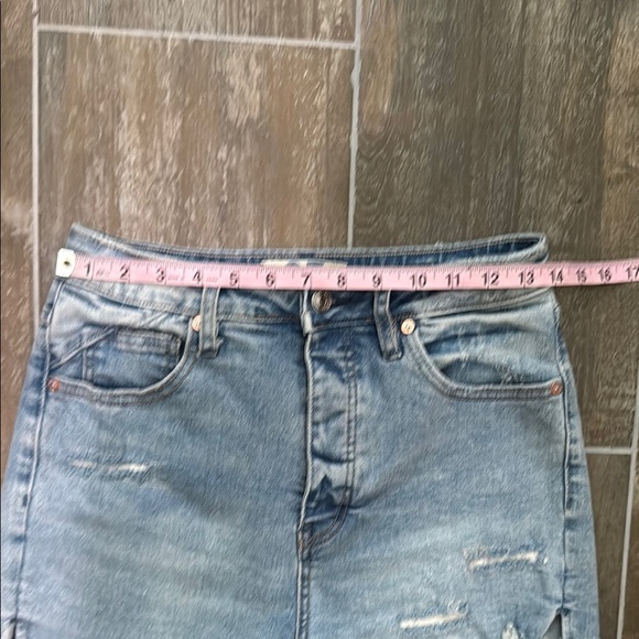 We The Free Blue button fly Denim cut off Shorts - Picture 6 of 12